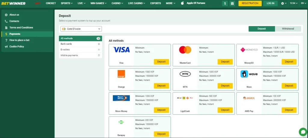 Secure and Convenient Deposit and Withdrawal Methods